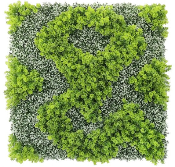 Artificial Green and White Moss Mat Product Image